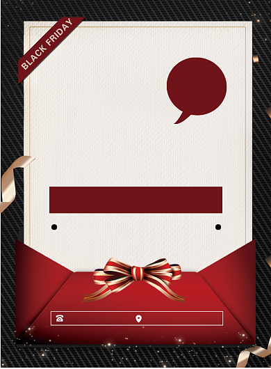 红色时尚扁平化黑色星期五促销宣传海报背景