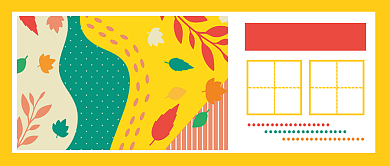 立秋扁平抽象化枫叶公众号首图背景