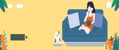 创意卡通夏日沙发微信公众号素材图片背景