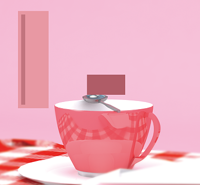 浪漫形状粉色茶杯简约早安朋友圈封面背景