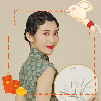 元旦春节鼠年手绘红包头像淘宝直通车图片背景