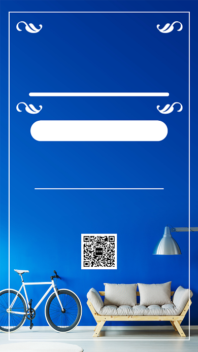 蓝色简约家私手机海报背景