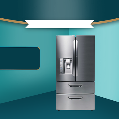 绿色金色国庆优惠满减智能家电冰箱直通车背景