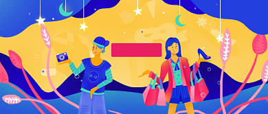 盛夏美妆优惠插画公众号首图背景