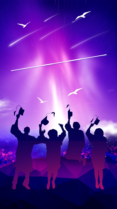 炫彩再见青春手机海报背景