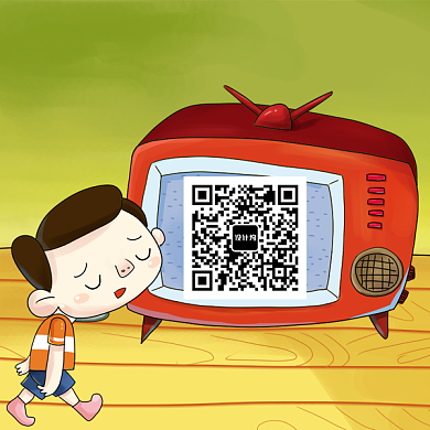 小清新彩色二维码卡通背景