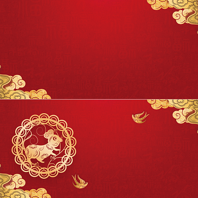 红色传统中国风恭贺新禧新春贺卡模板背景