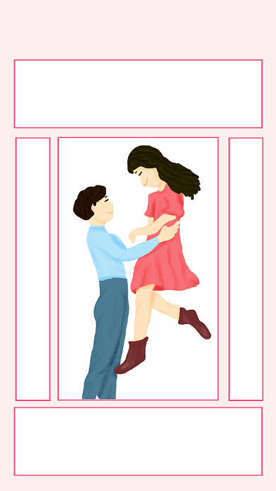 粉色简约一周CP速配情人节海报背景