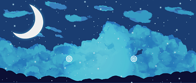 创意卡通夜晚风景插画微信公众号素材图片背景