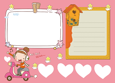 创意卡通粉色音乐小报背景