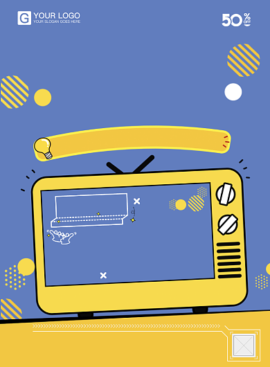 卡通风课程介绍海报背景