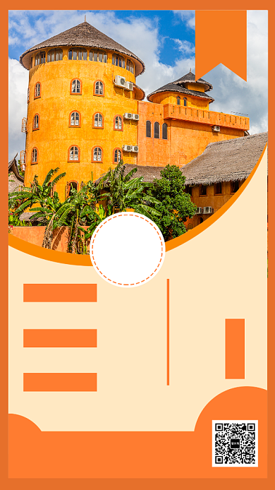 浪漫城堡国外旅游宣传手机海报背景