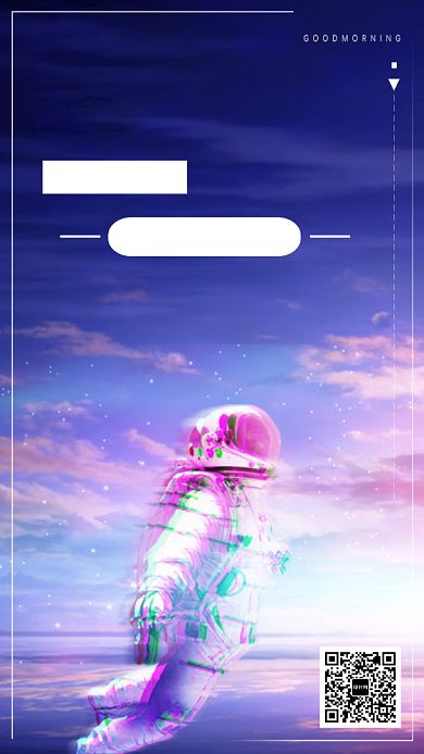 渐变故障风人类月球日纪念登月手机海报背景