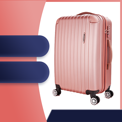 粉色女士行李箱直通车背景