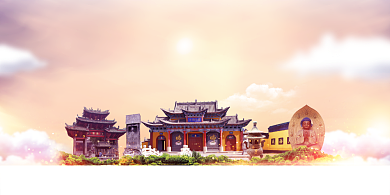 灵隐寺风光旅游展板背景