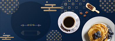 蓝色中国风年货节banner背景