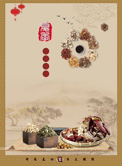 中医药学养生海报背景