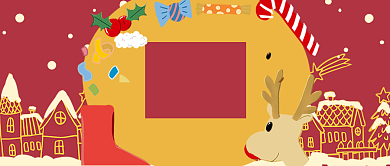 红色节日圣诞节圣诞派礼首图背景