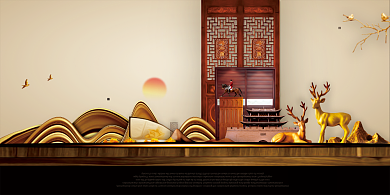 创意时尚别墅活动展板背景