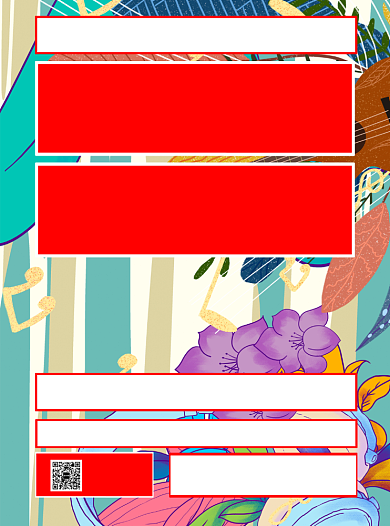 国际音乐节拼接手绘宣传单背景