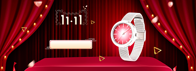 双十一双11首饰手表电商海报banner背景