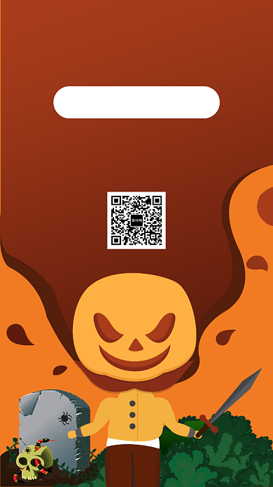 简约卡通万圣节促销手机海报背景