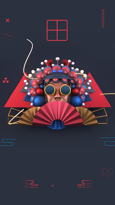 中国传统文化国潮当道宣传海报背景