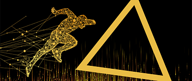 黄色蓝色运动健身完跑步课程首图背景