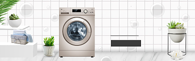 天猫淘宝简约家居风洗衣机海报banner背景