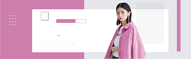紫色女装时尚拼接banner背景