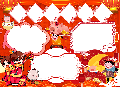 红色喜庆春节传统习俗背景