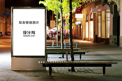 户外灯箱海报样机背景