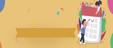 黄色卡通公众号首图背景