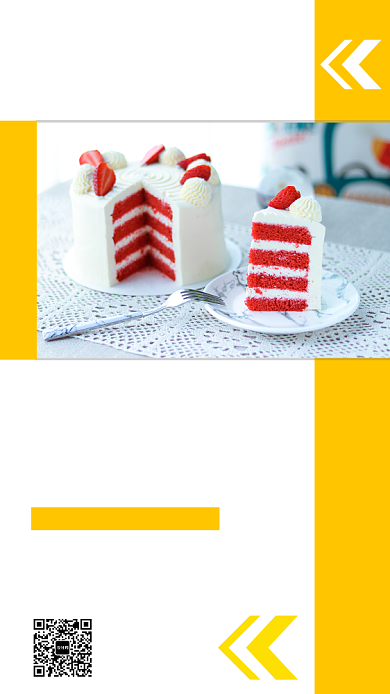 黄色简约提拉米苏美食手机海报背景