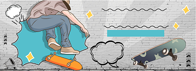 巴士底滑板新款潮品淘宝banner背景