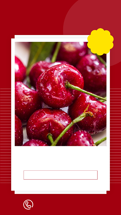 红色新西兰大樱桃水果单品促销宣传海报背景