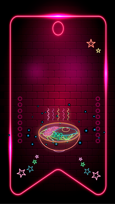 玫红色霓虹效果深夜美食海报背景