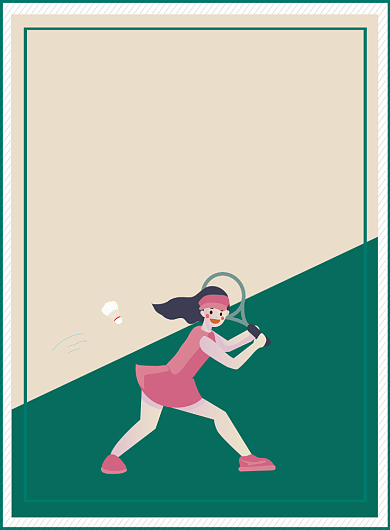 绿色简约羽毛球社海报背景