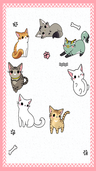 可爱卡通萌萌哒猫咪宠物店手机海报背景