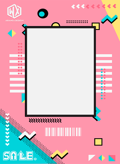 粉色创意几何宣传促销印刷海报背景