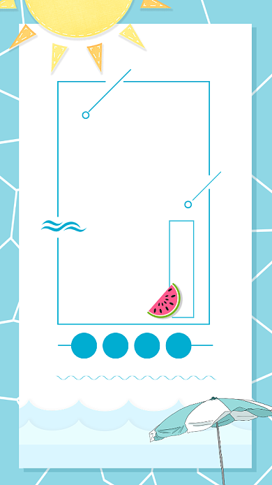 蓝色清新你好夏天果汁饮品海报背景