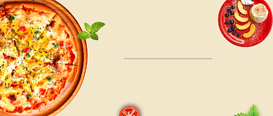 法式西餐双人八折披萨沙拉米色公众号首图背景