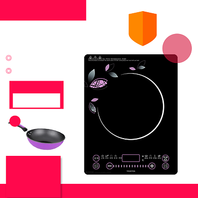 简约双十二电磁炉促销直通车背景