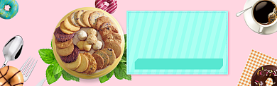 美食早餐饼干banner背景