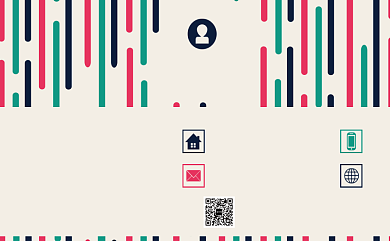 撞色创意手绘个人名片背景