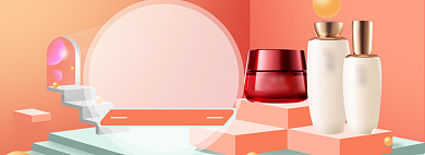 美妆促销海报banner背景