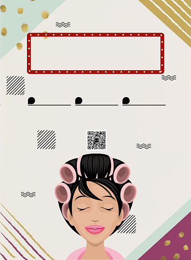 红色手绘时尚美发海报背景