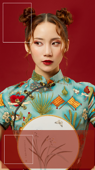 创意中国风人像摄影展览宣传海报背景