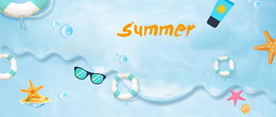 夏季清凉薄荷绿小清新海边公众号首图 背景