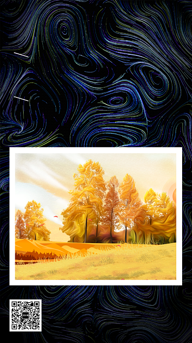 黑色简约艺术展手机海报背景